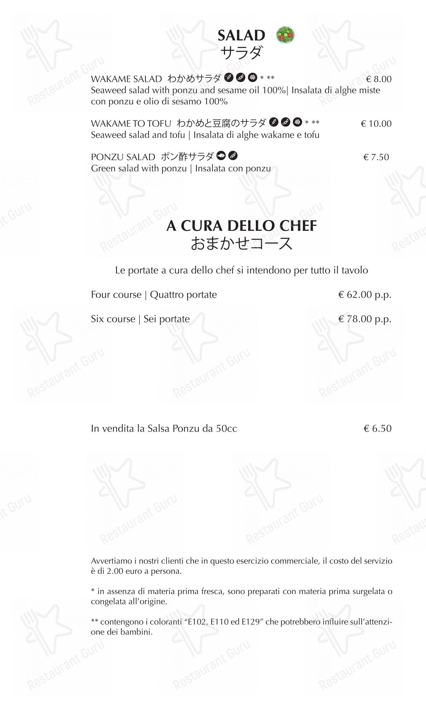 Menu per Nomisan Sushi Ristorante Giapponese in Roma