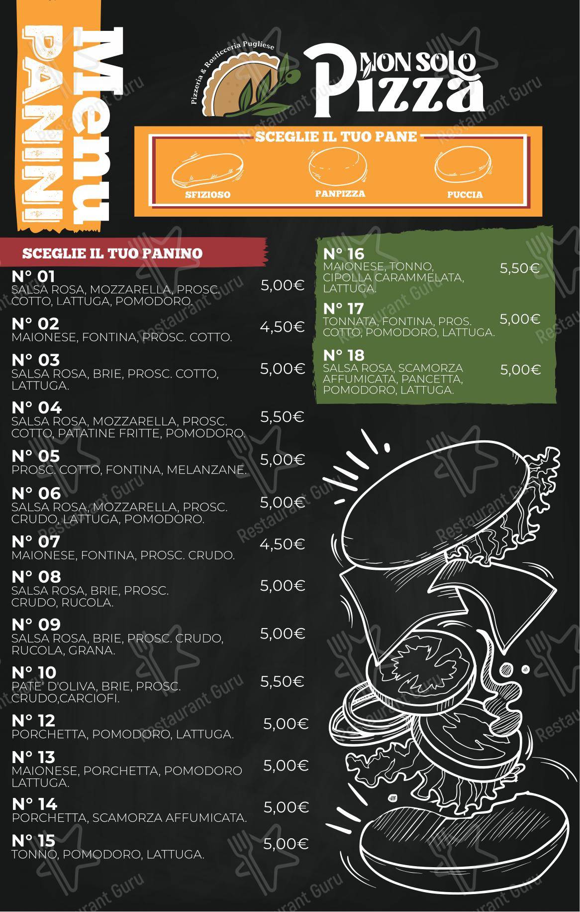 Menu per Non Solo Pizza pizzeria