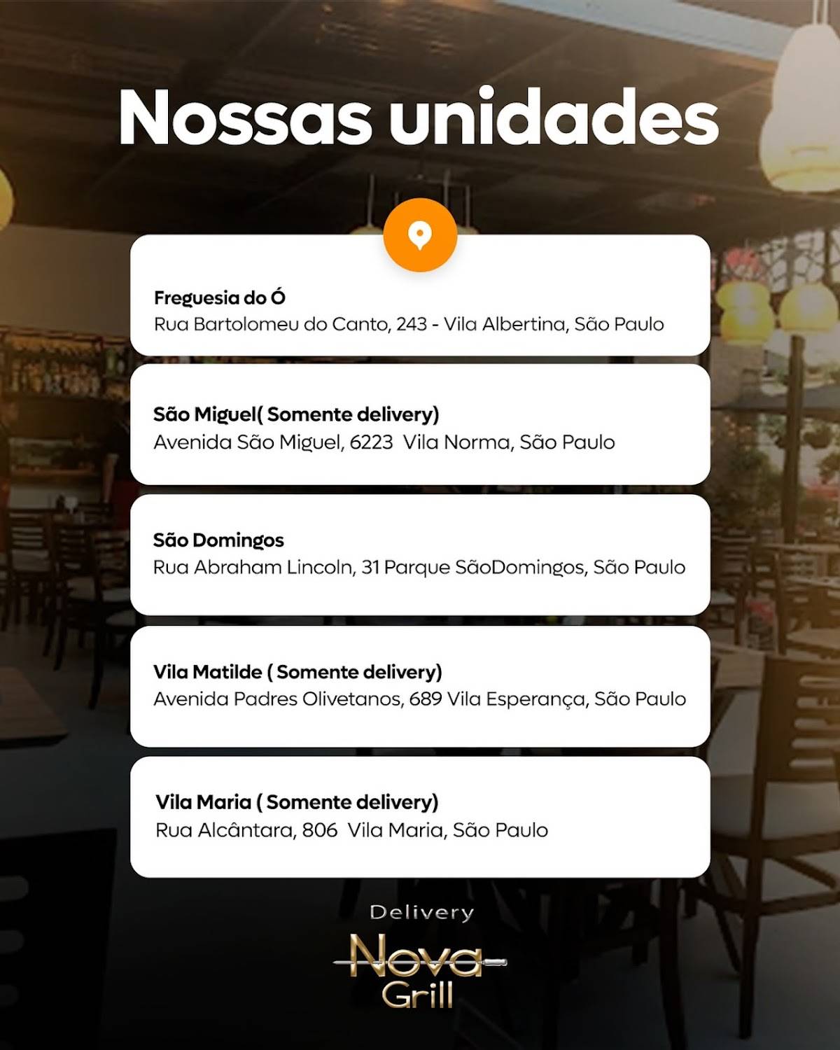 Nova Grill Vila Maria Churrascaria cardápio