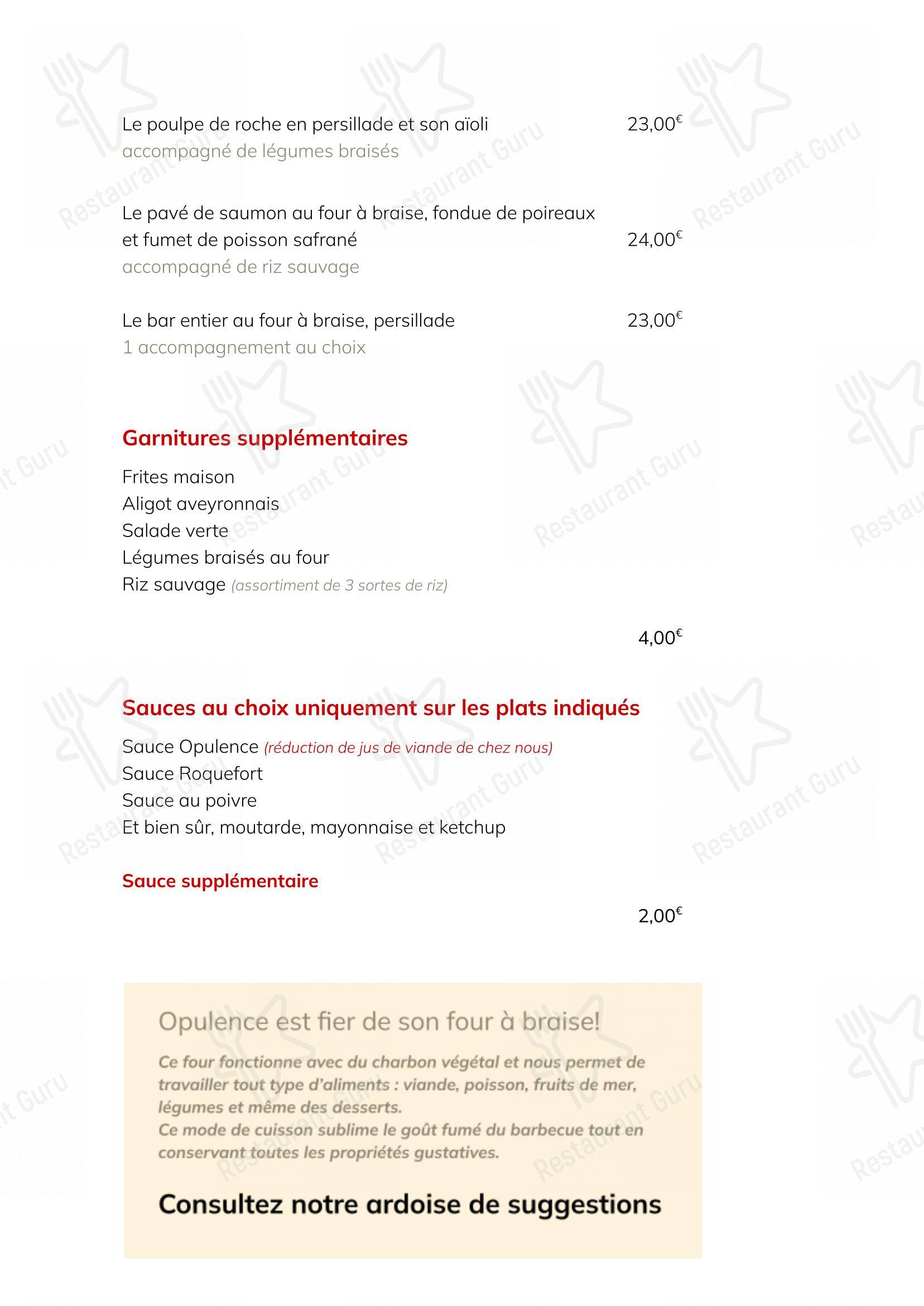OPULENCE dans Albi - Menu