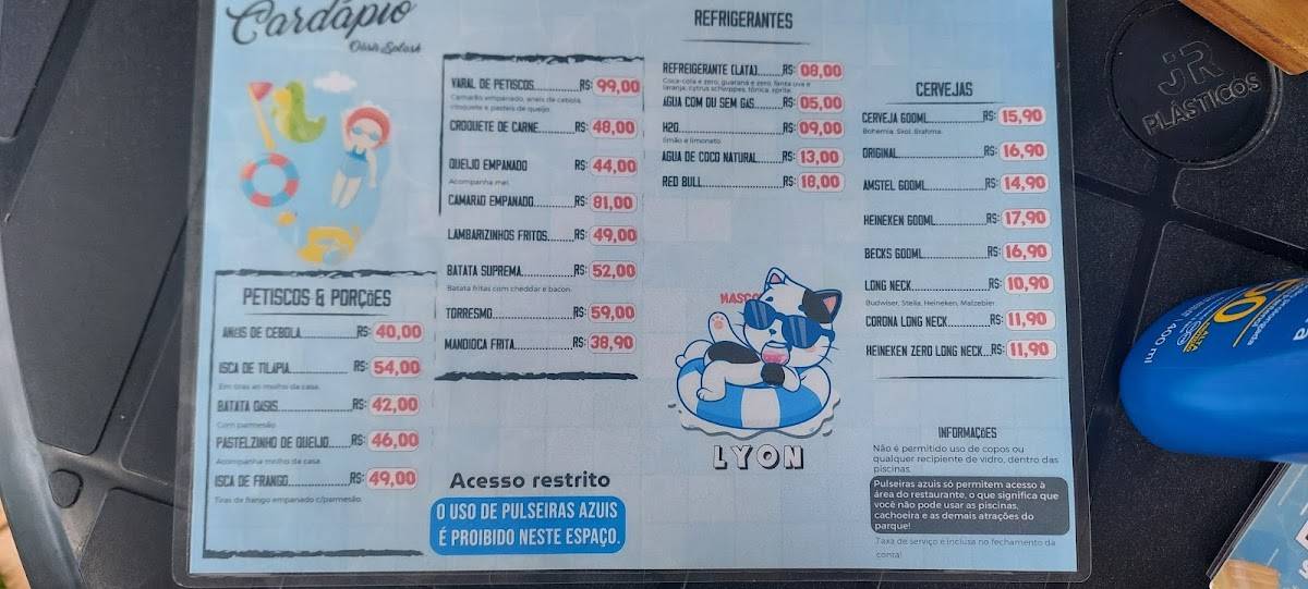 Oásis Parque cardápio