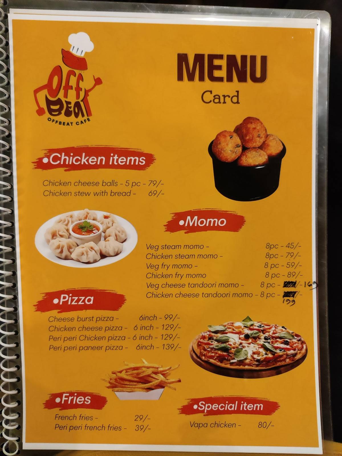 Off Beat Cafe menu