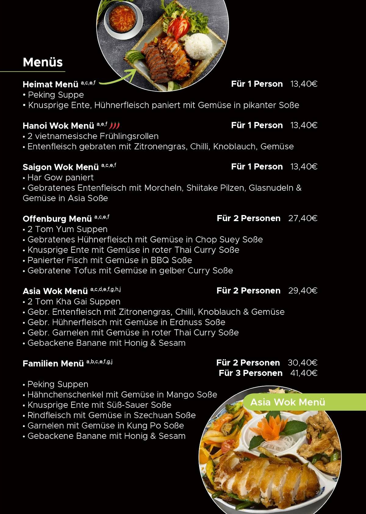 Menu de Asia Wok