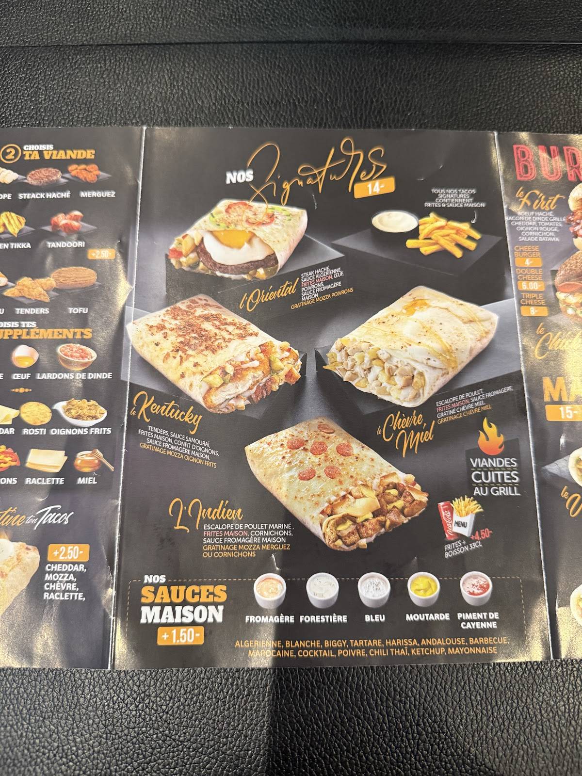 Menu de O'first