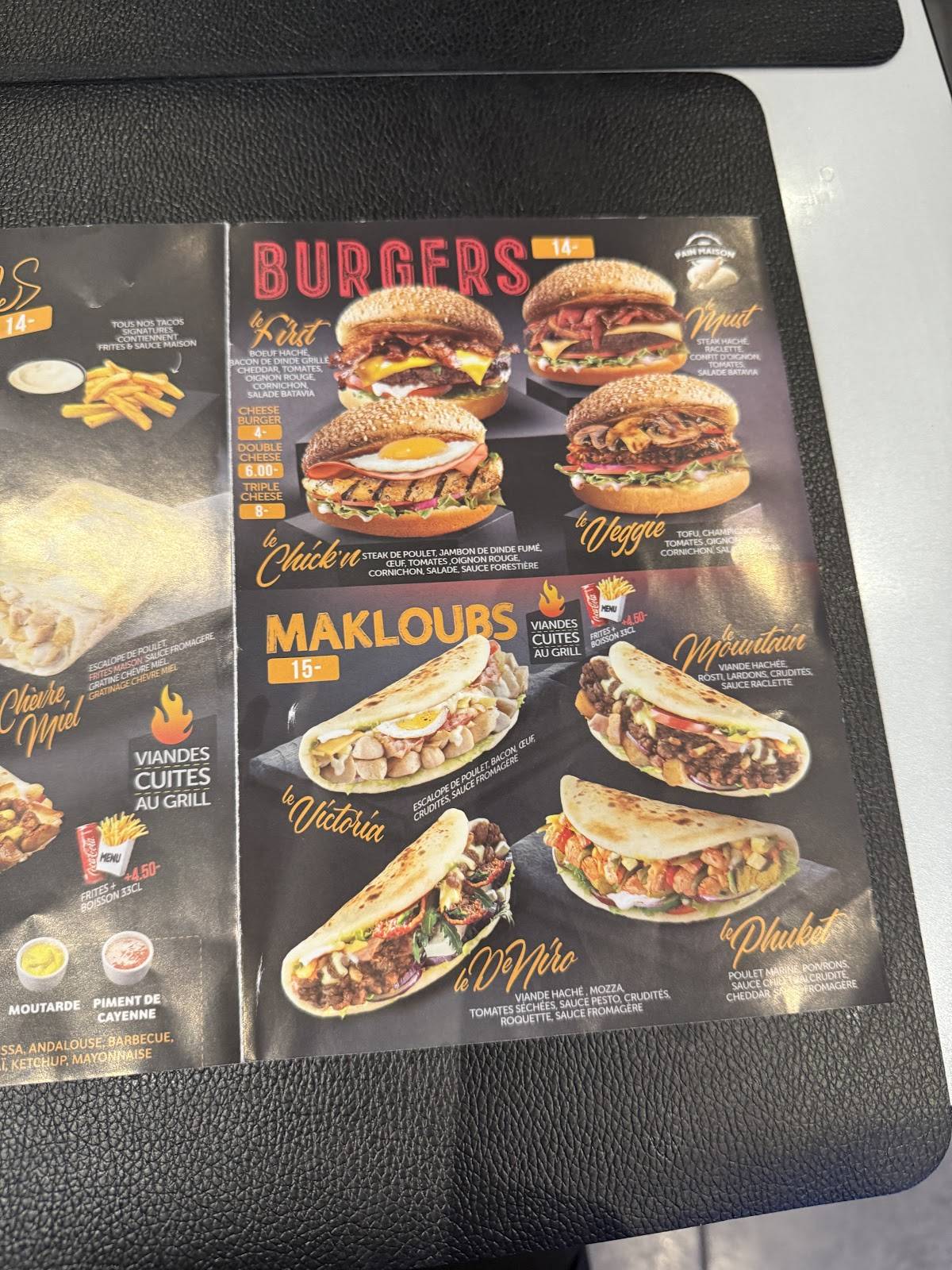 Menu de O'first