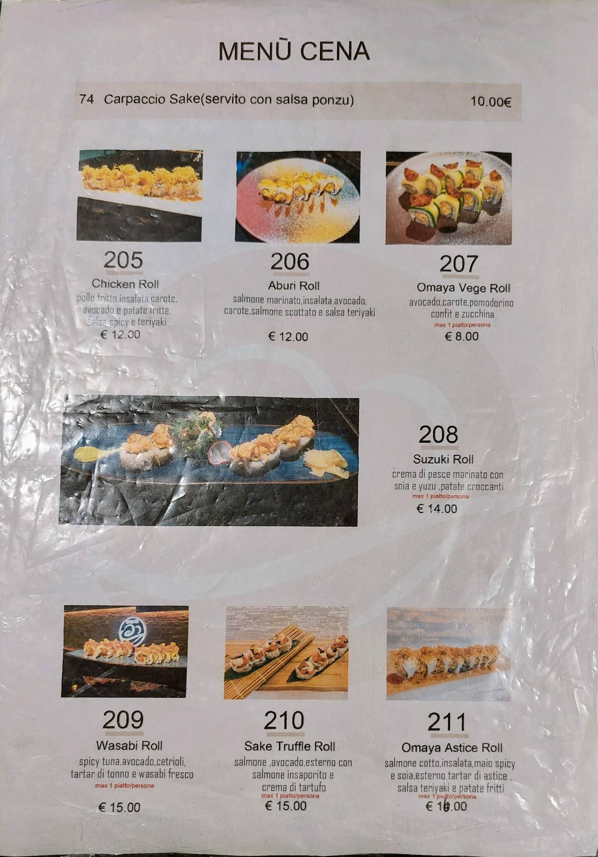 Menu de Omaya Sushi