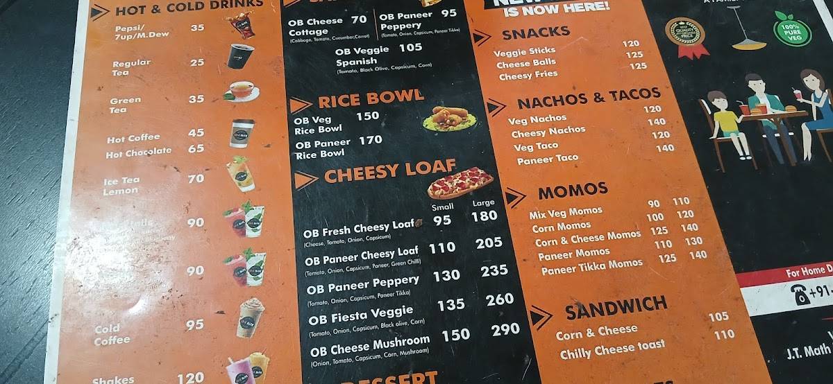 One Bite Pizza Restaurant menu