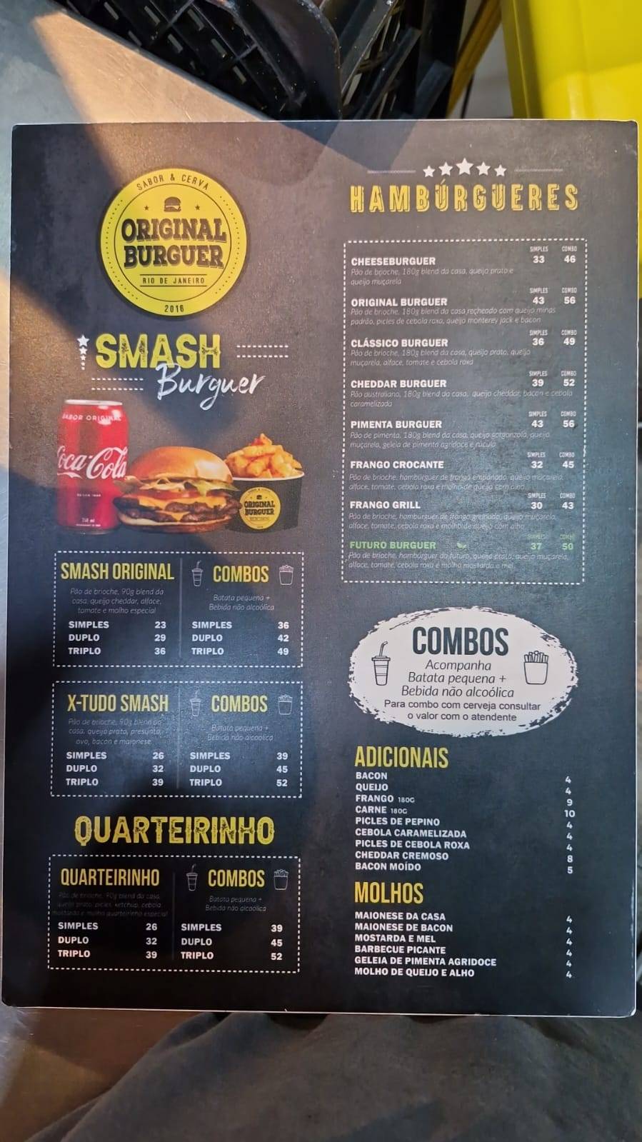 Original Burguer - Ilha do Governador cardápio