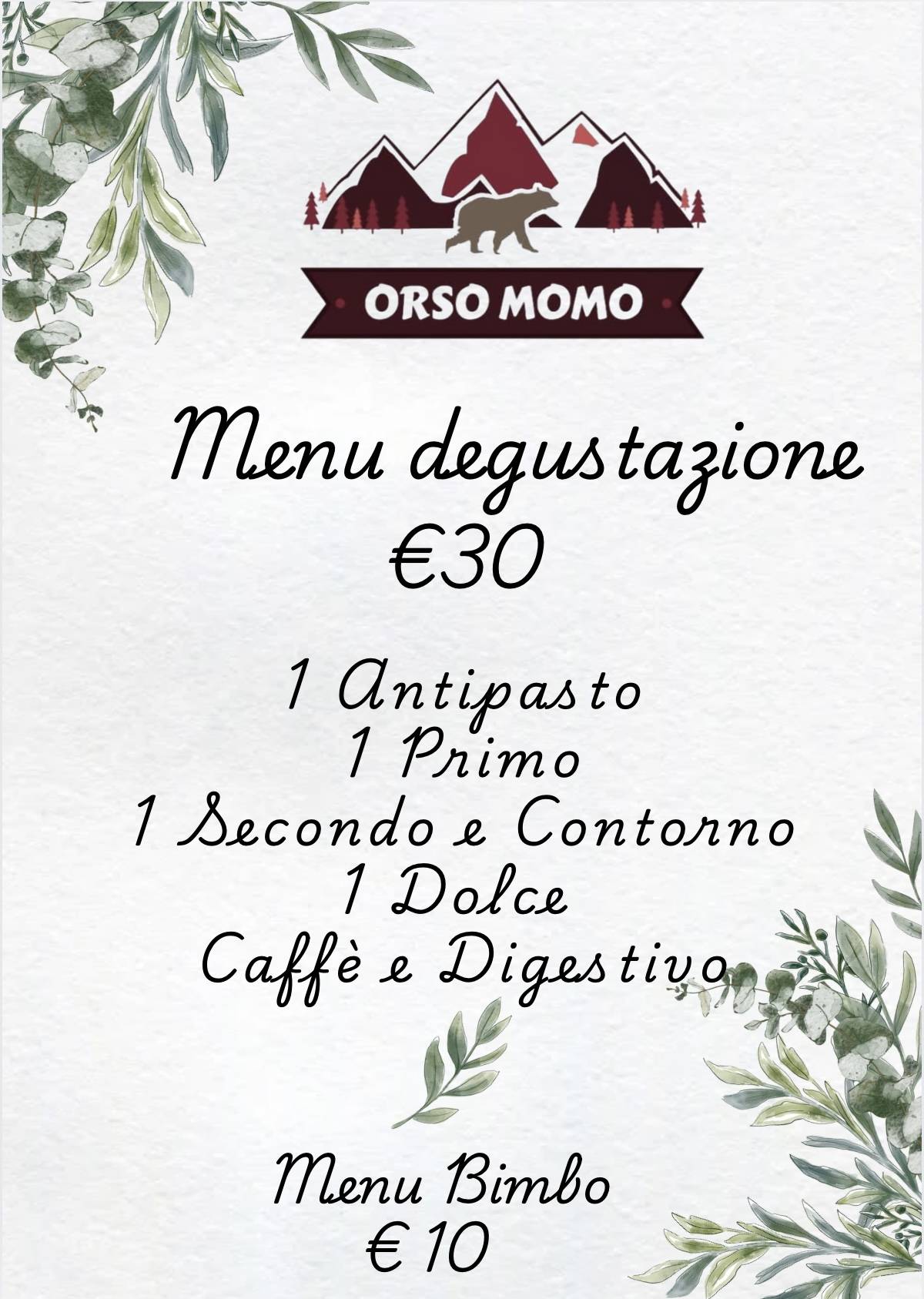 Menu di Orso Momo 