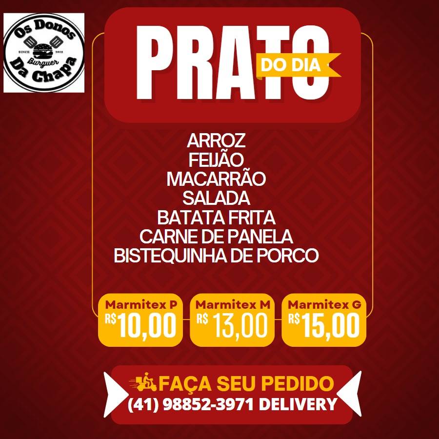 Os Donos Da Chapa cardápio