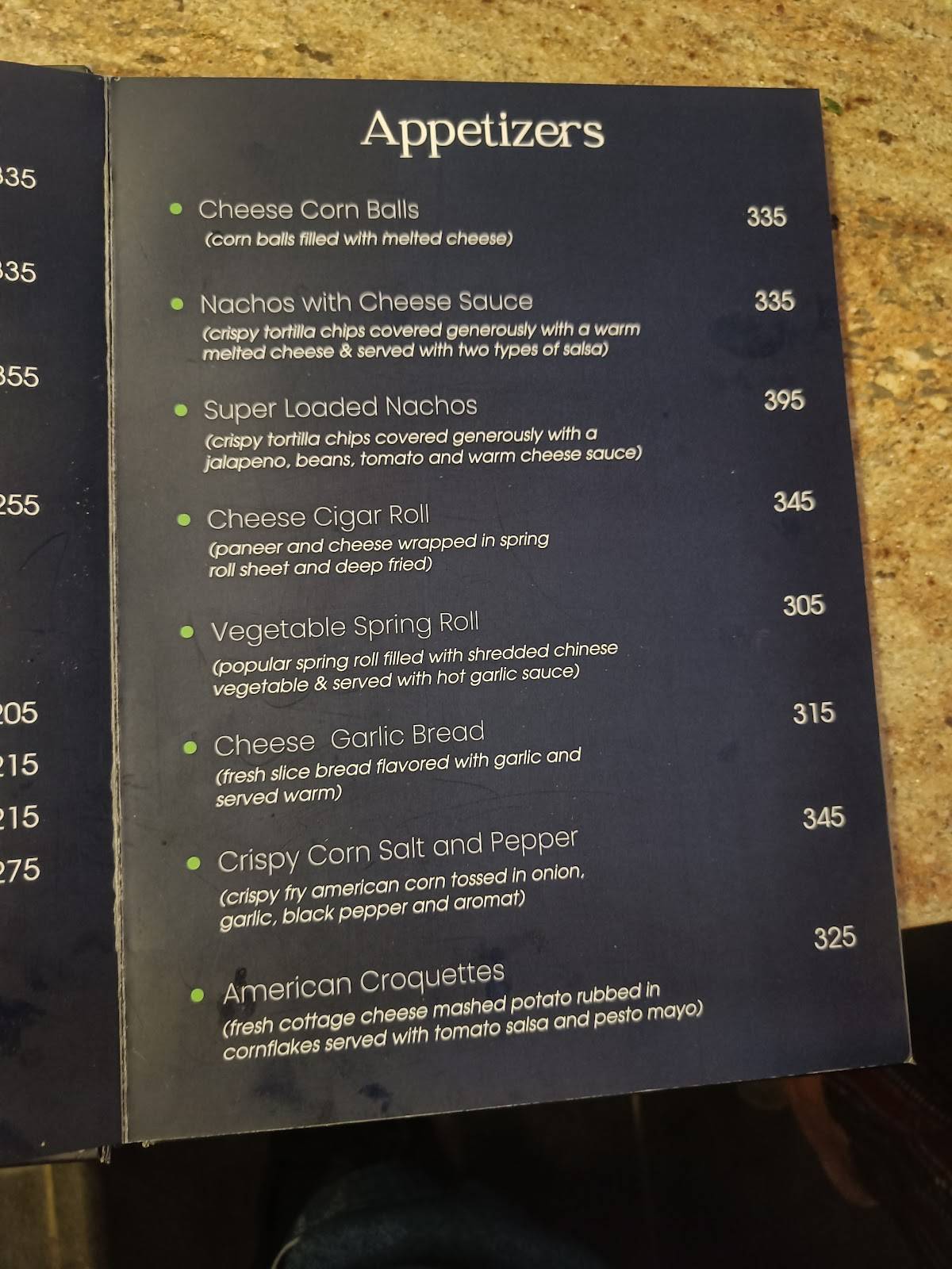 Osito Jaipur menu