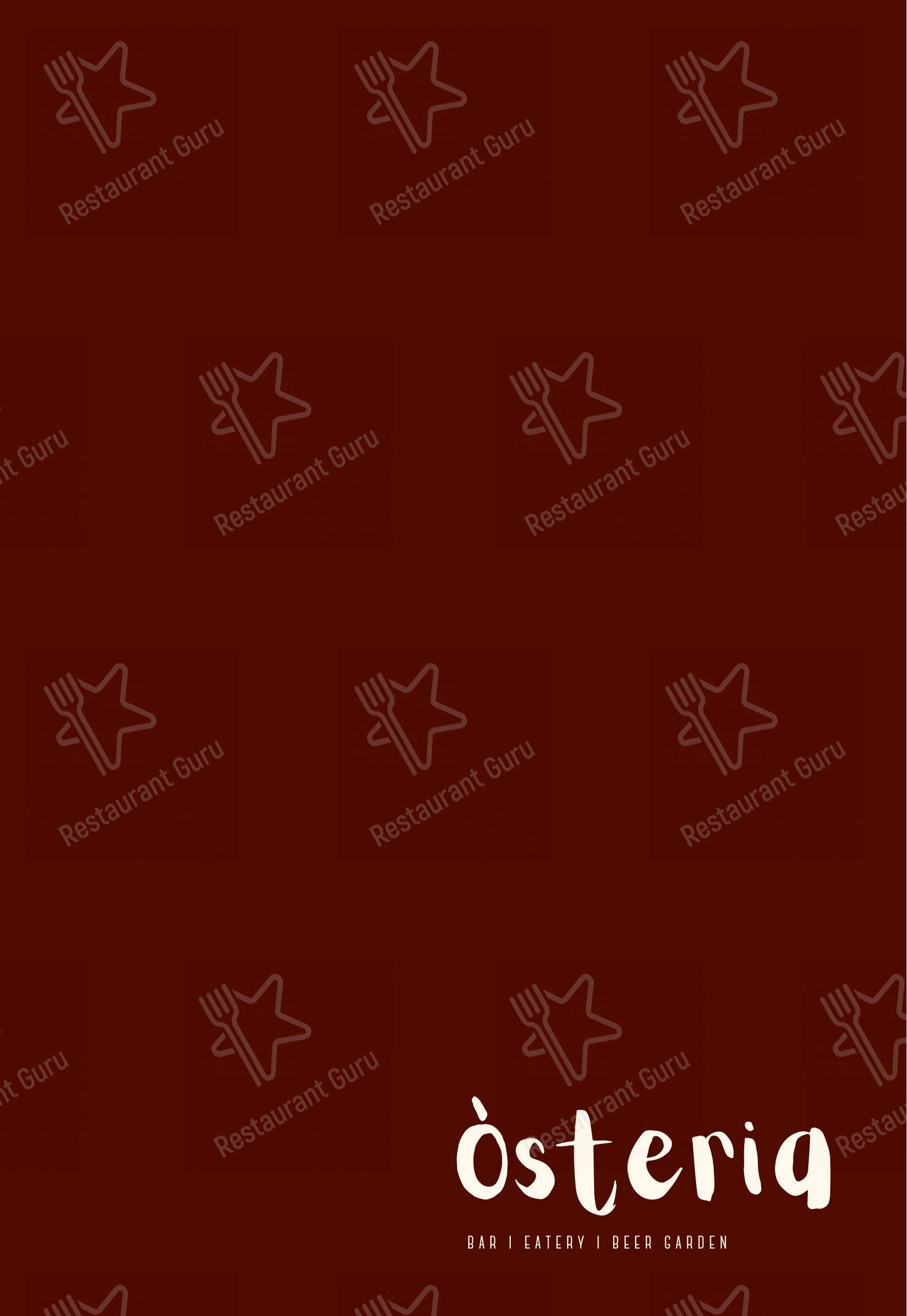 Òsteria menu - 菜单