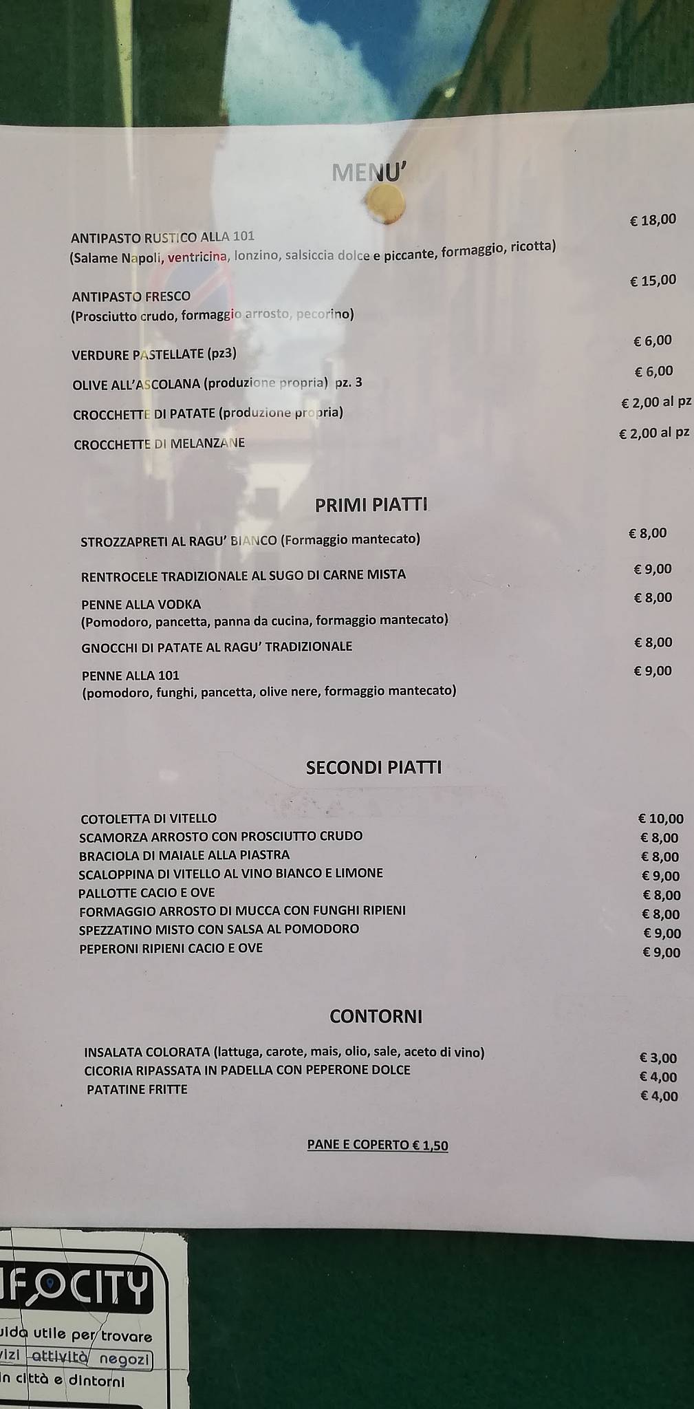 Menu di Osteria 101 Lanciano 