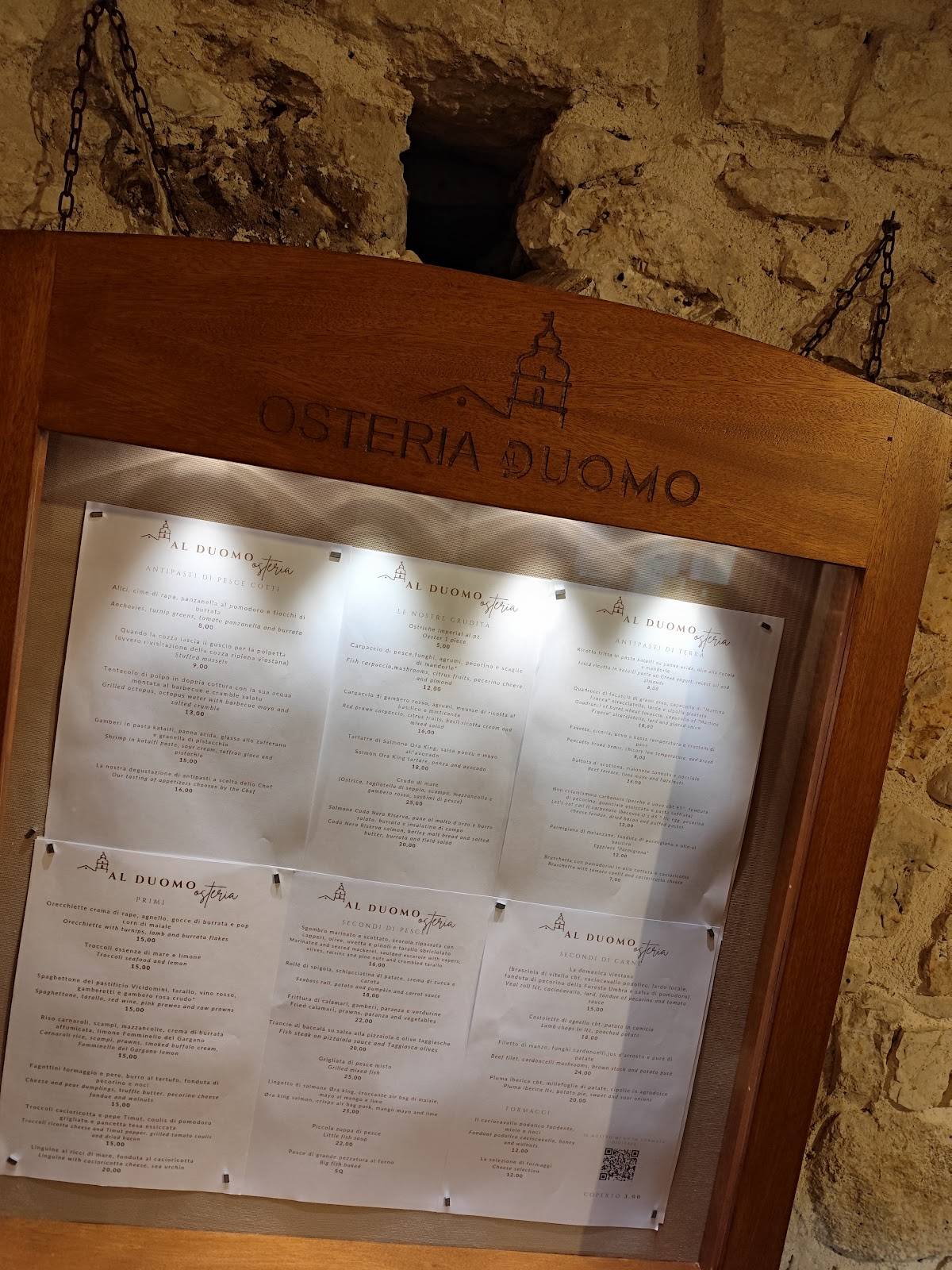 Menu di Osteria Al Duomo 