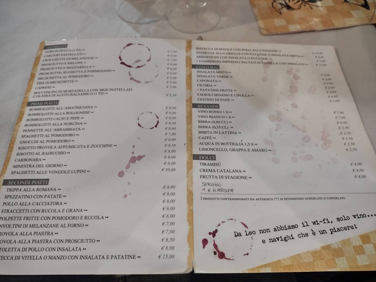 Menu di Osteria Antichi Sapori 
