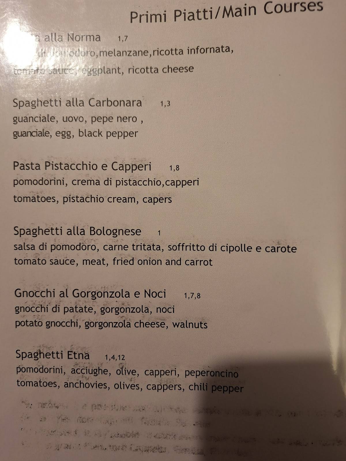 Menu di Osteria De Gustibus 