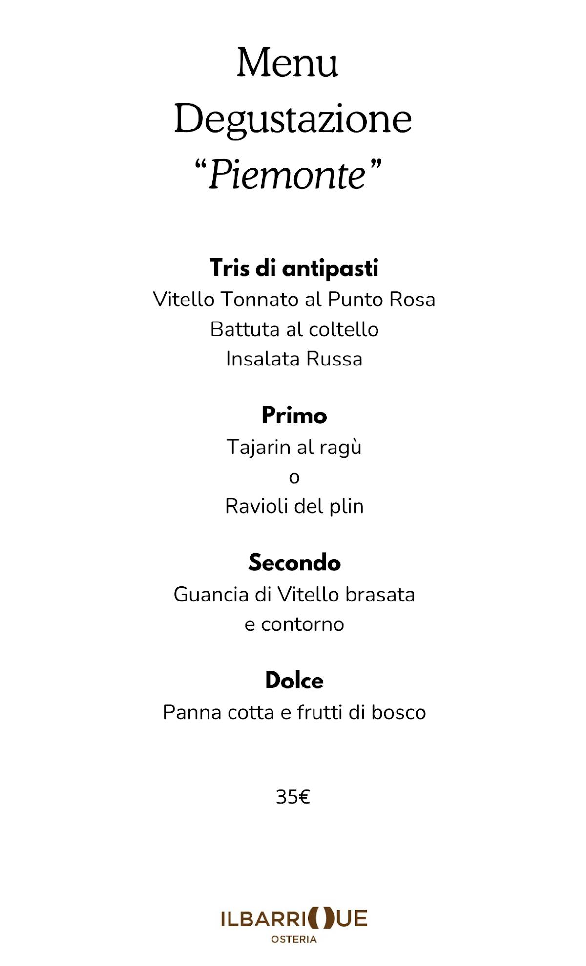 Menu di Osteria Il Barrique 