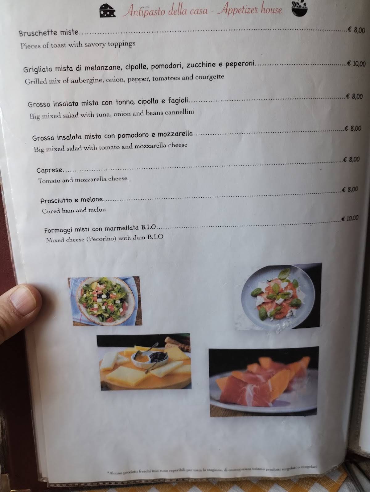 Menu di Osteria Le Scalette 