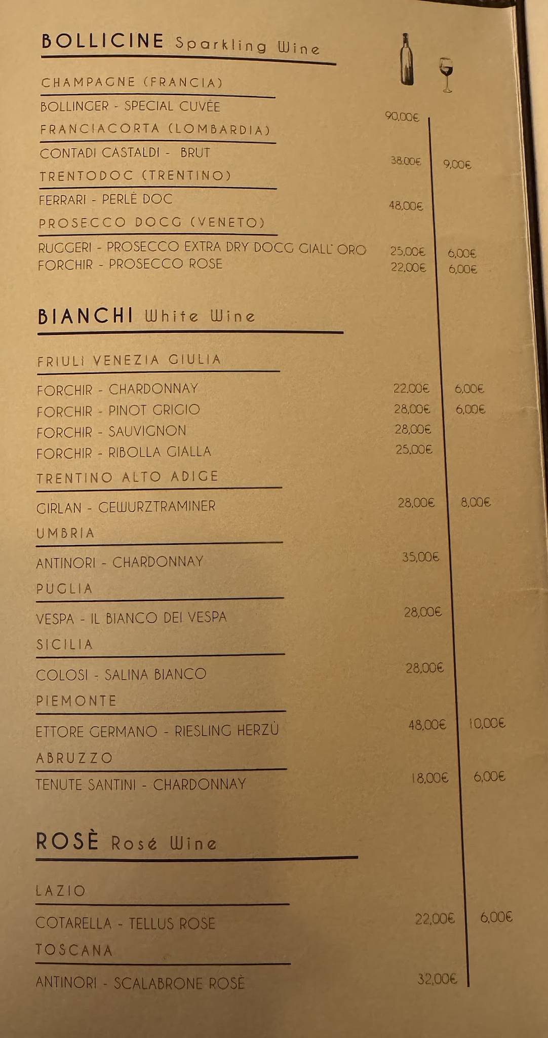 Menu di Osteria Nonna Gina 