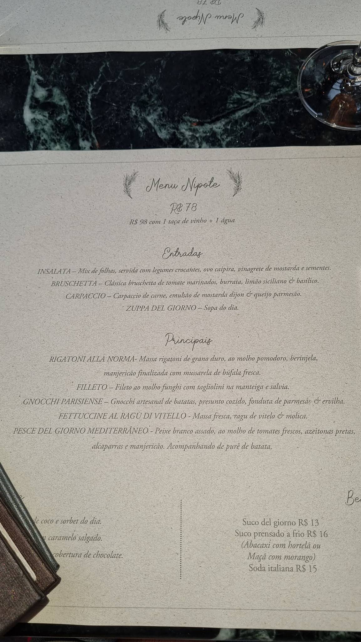 Osteria Nonna Rosa cardápio