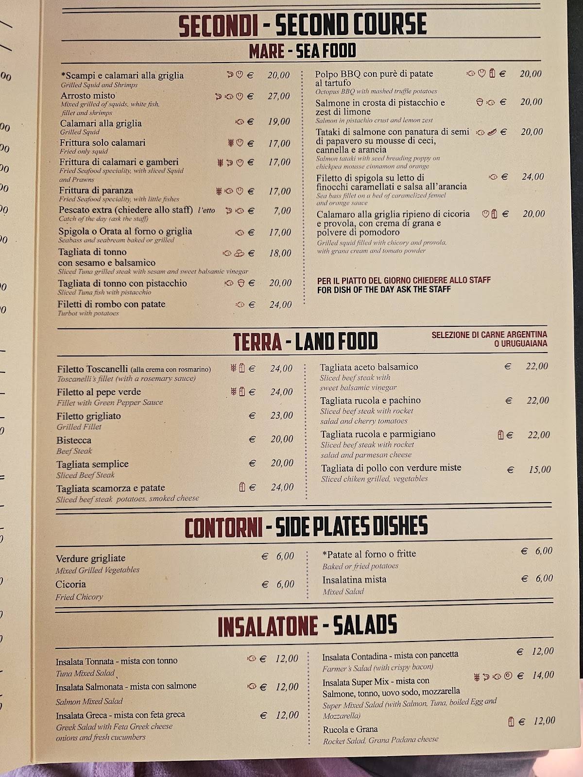 Menu di Osteria Toscanelli 