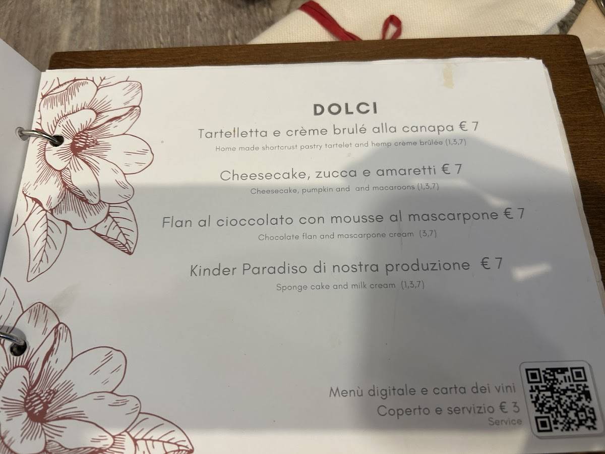 Menu di Osteria del Can Bianco 