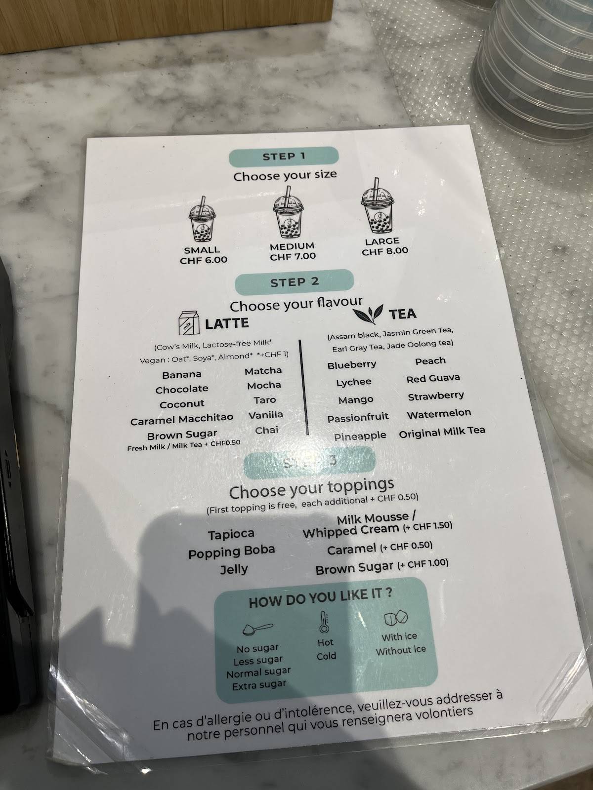 Menu di PEARL 