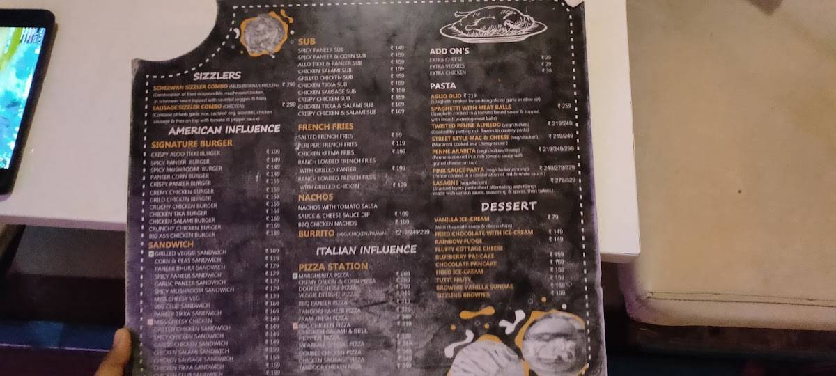 PENT Café menu