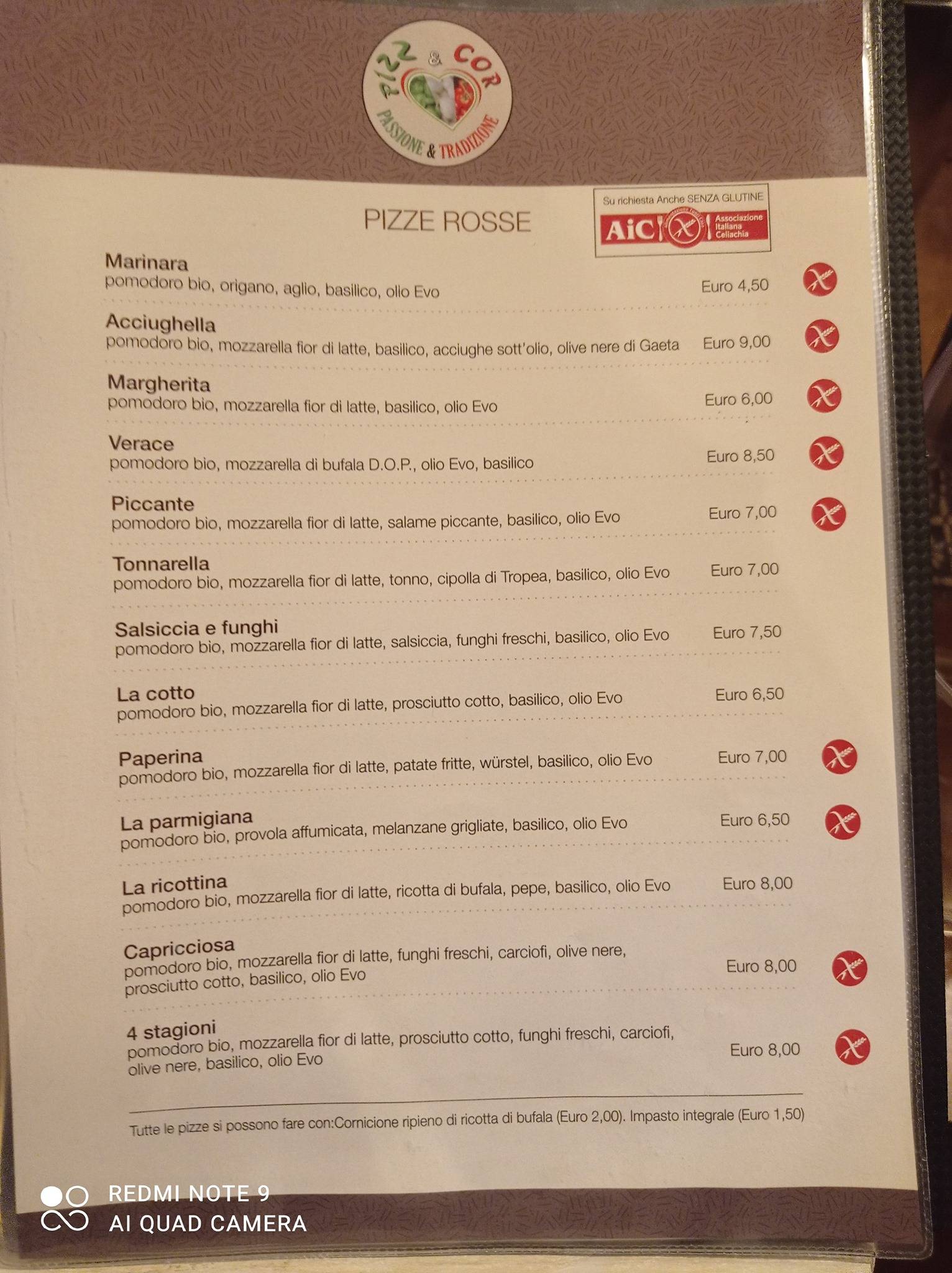 Menu di Pizza & Cor Mosciano Sant'Angelo 