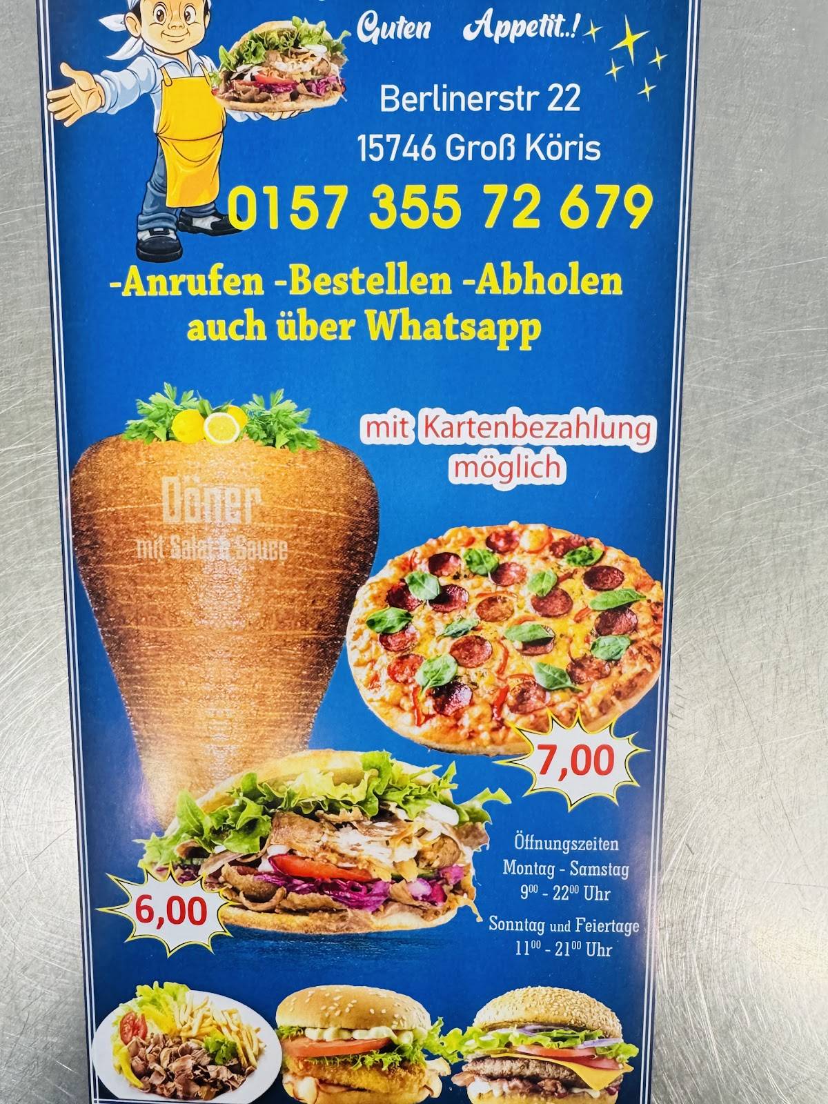 Menu au PIZZA DÖNER BURGERS, Groß Köris