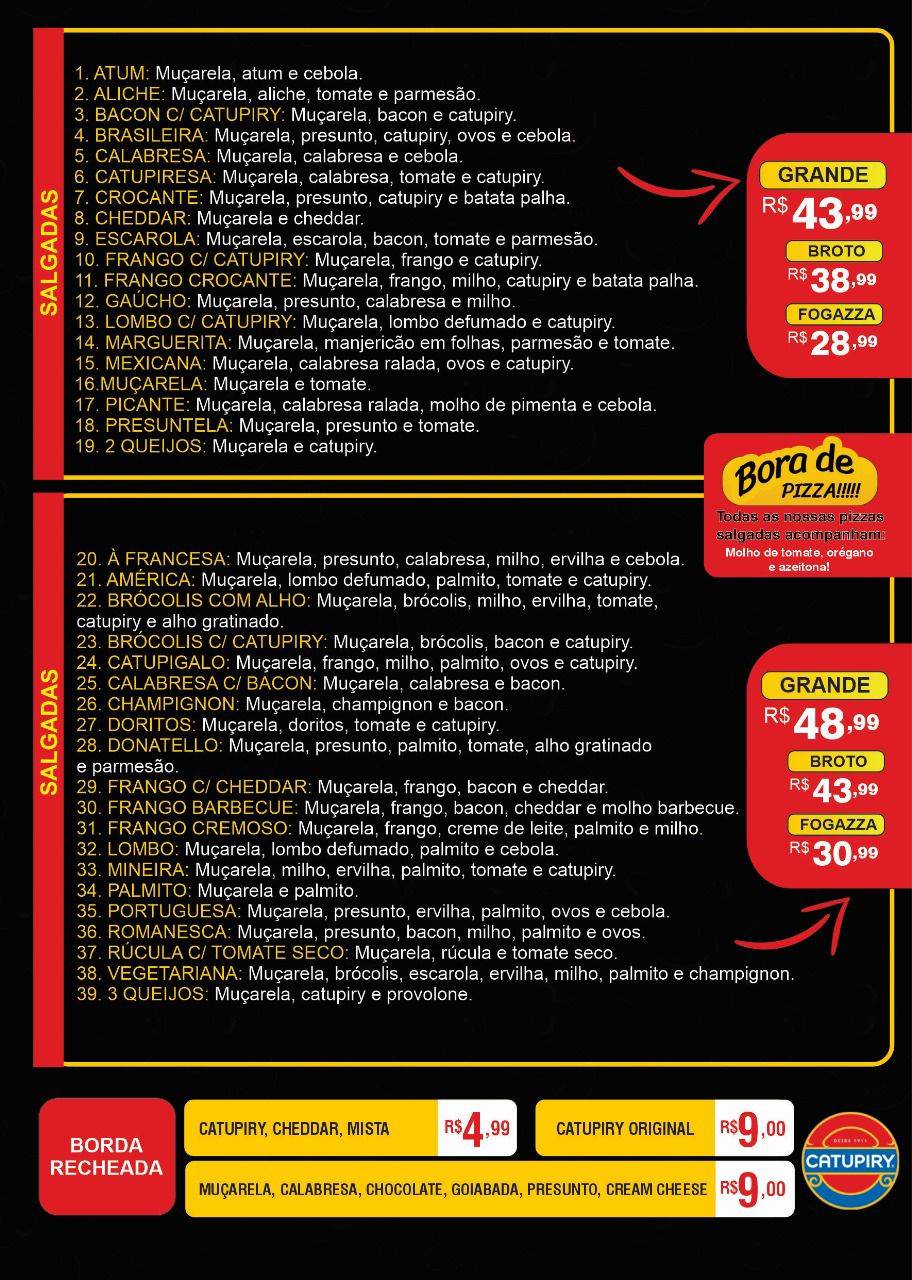 Pizzaria Da Hora Fernandópolis cardápio