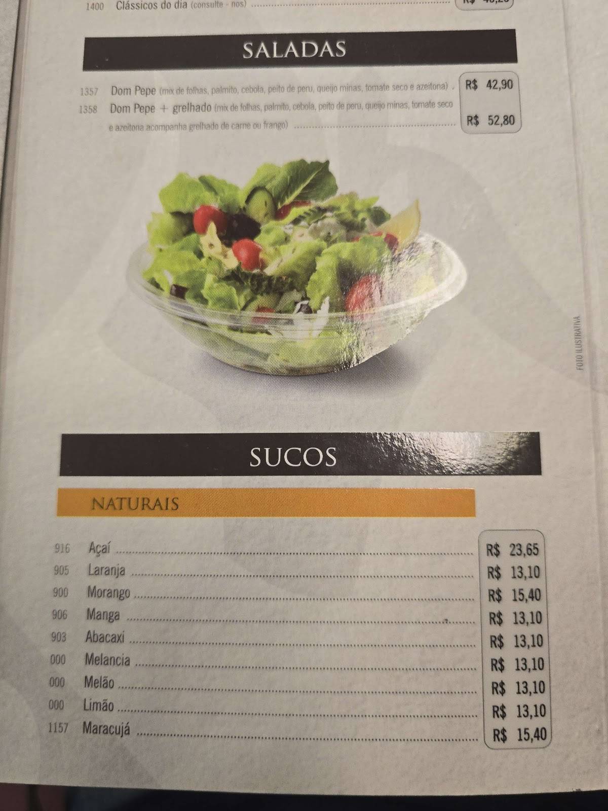 Padaria Dom Pepe cardápio