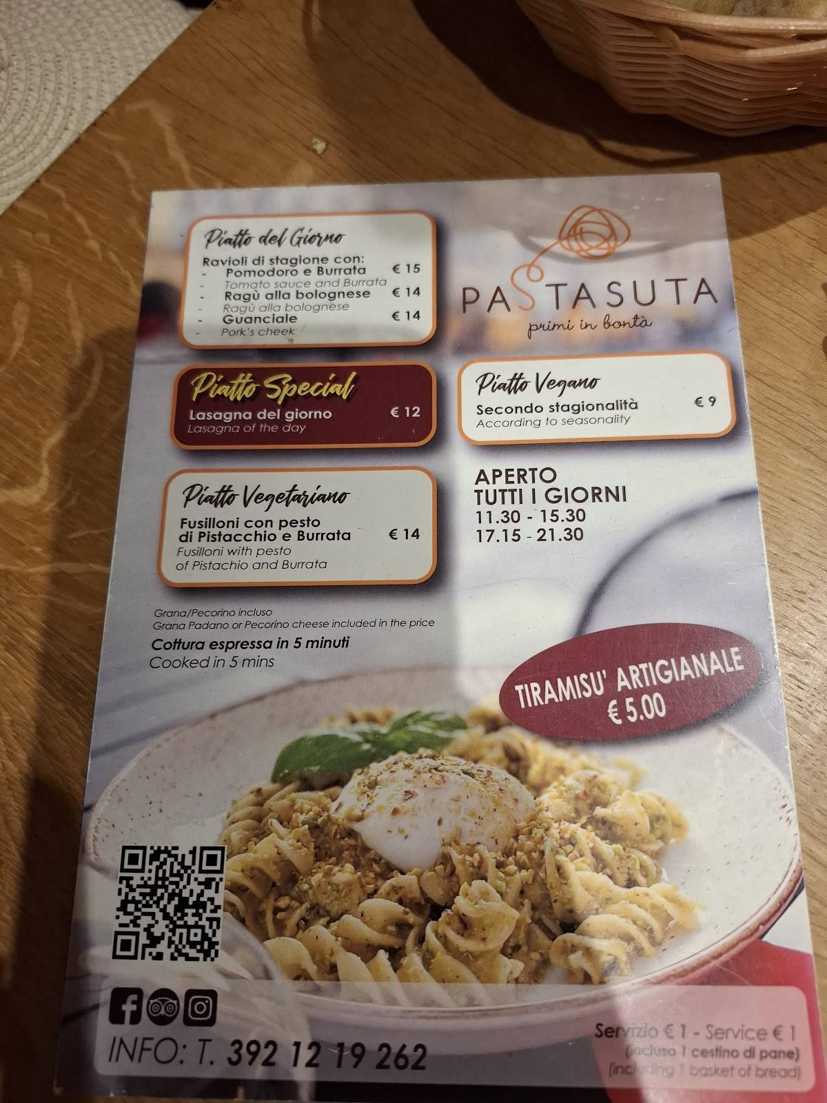Menu di Pastasuta 