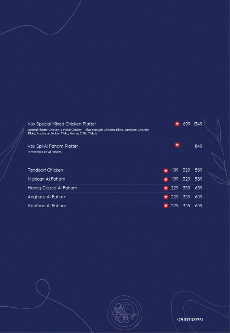 MAZALI RESTAURANT menu