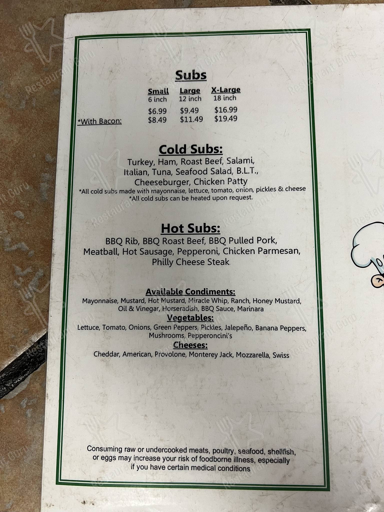 Menu at Pam's Place pizzeria, Swanton, 77 1st St