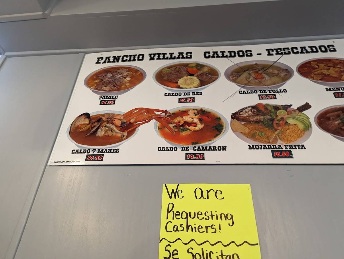Menu at Pancho Villa's Taco Shop restaurant, Lake Havasu City