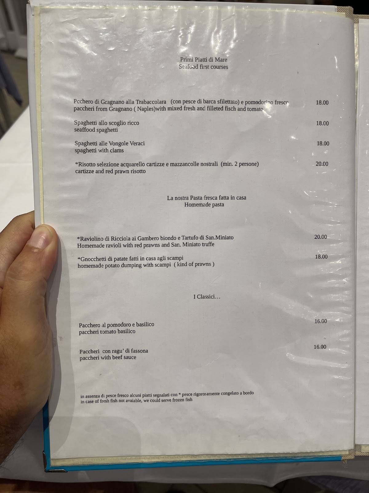 Menu di Pancino 2 Ristorante Pizzeria 
