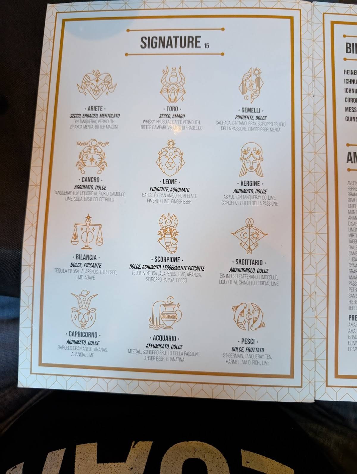 Menu di Panigacci Milano Bistrot 