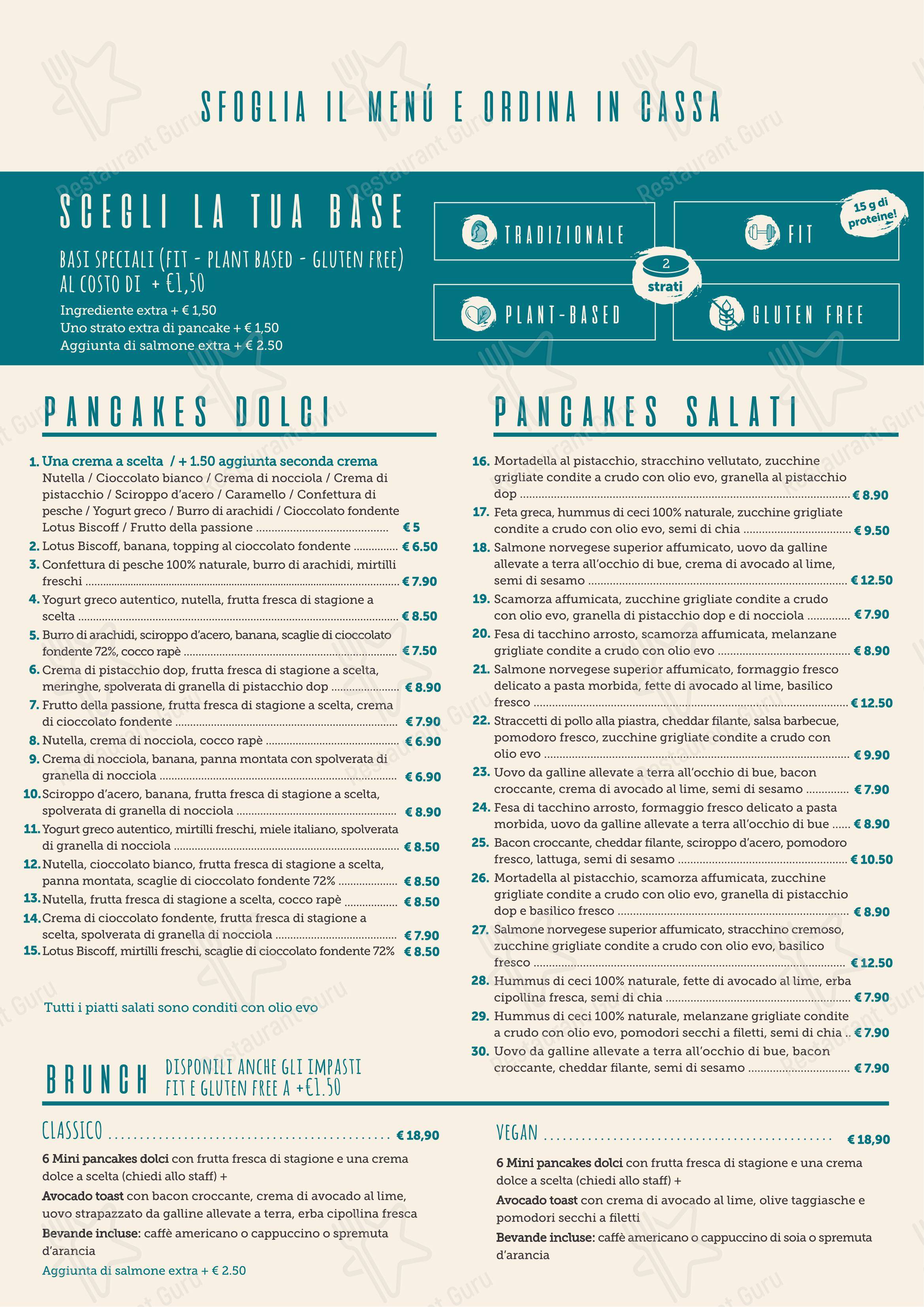 Menu per Pankè in Torino