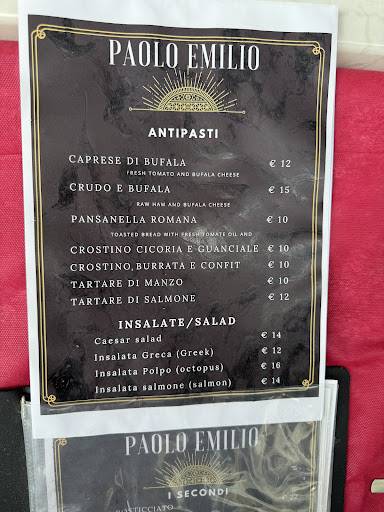 Menu di Paolo Emilio Ristorante & LoungeBar 