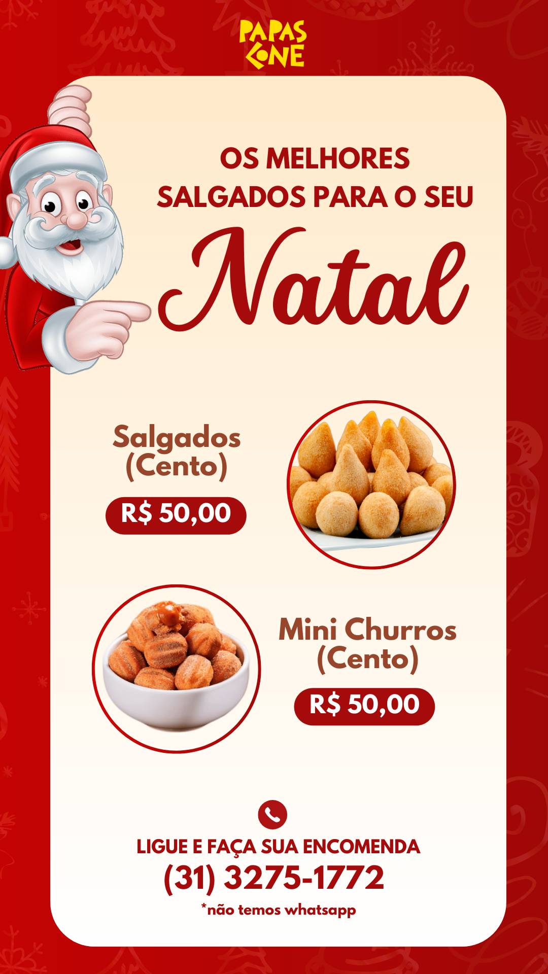 Papas Cone cardápio