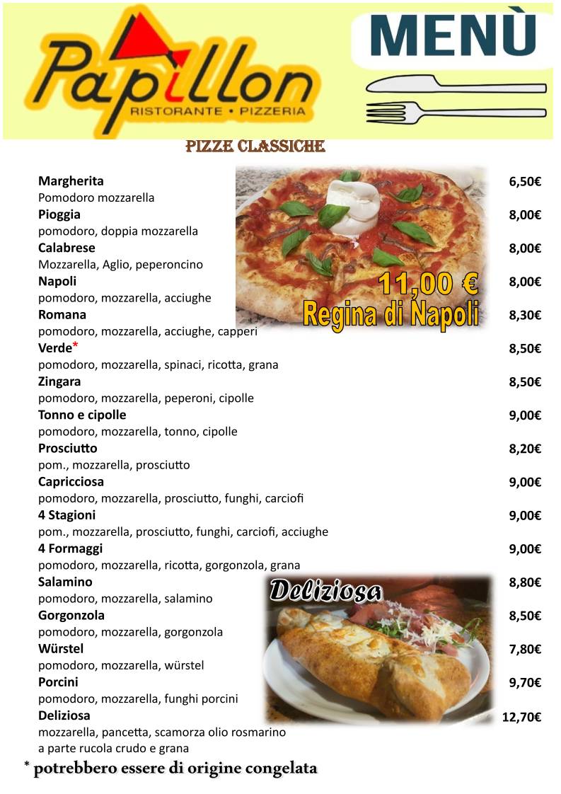 Menu di Papillon 