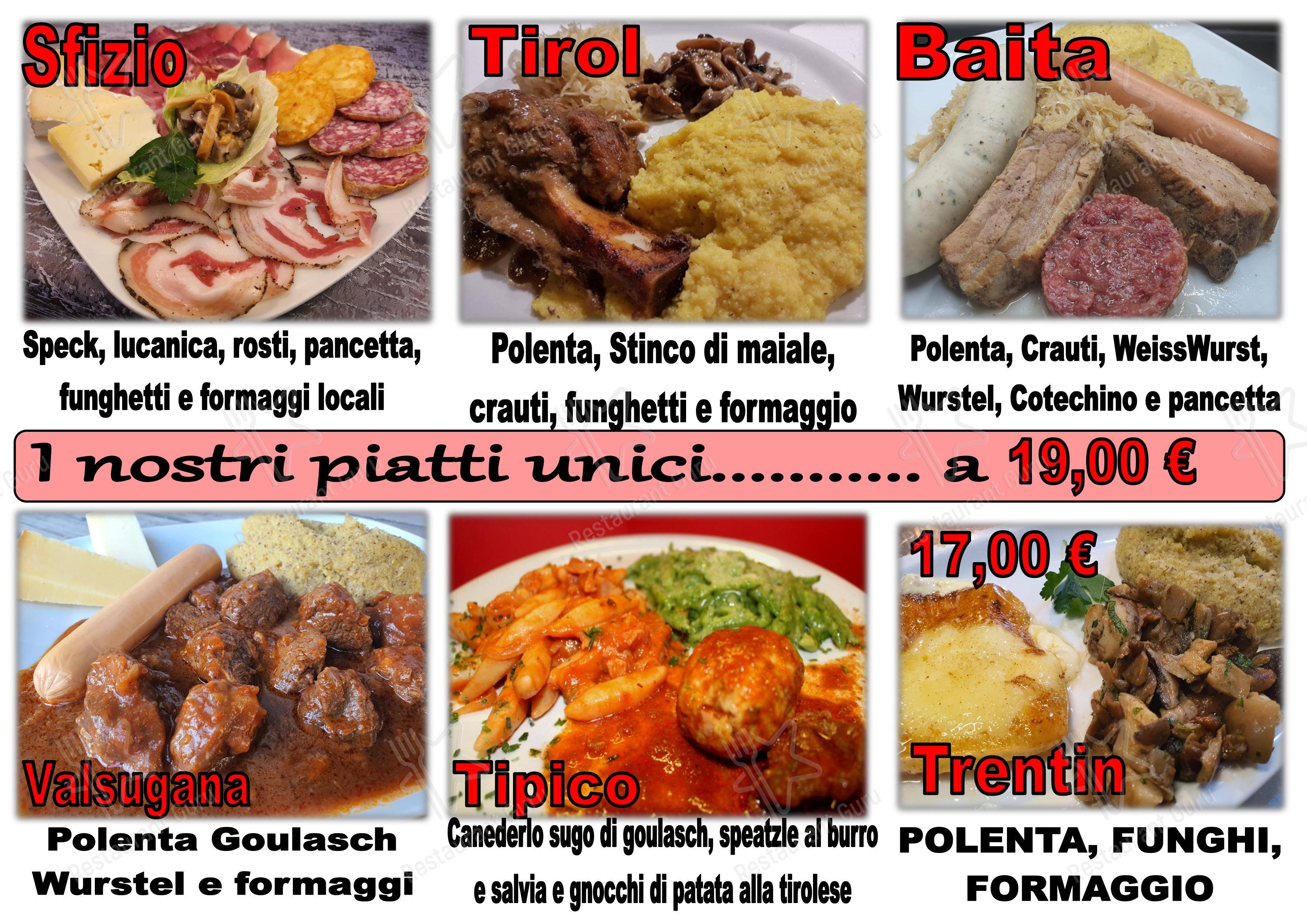 Menu bar per Papillon in Levico Terme