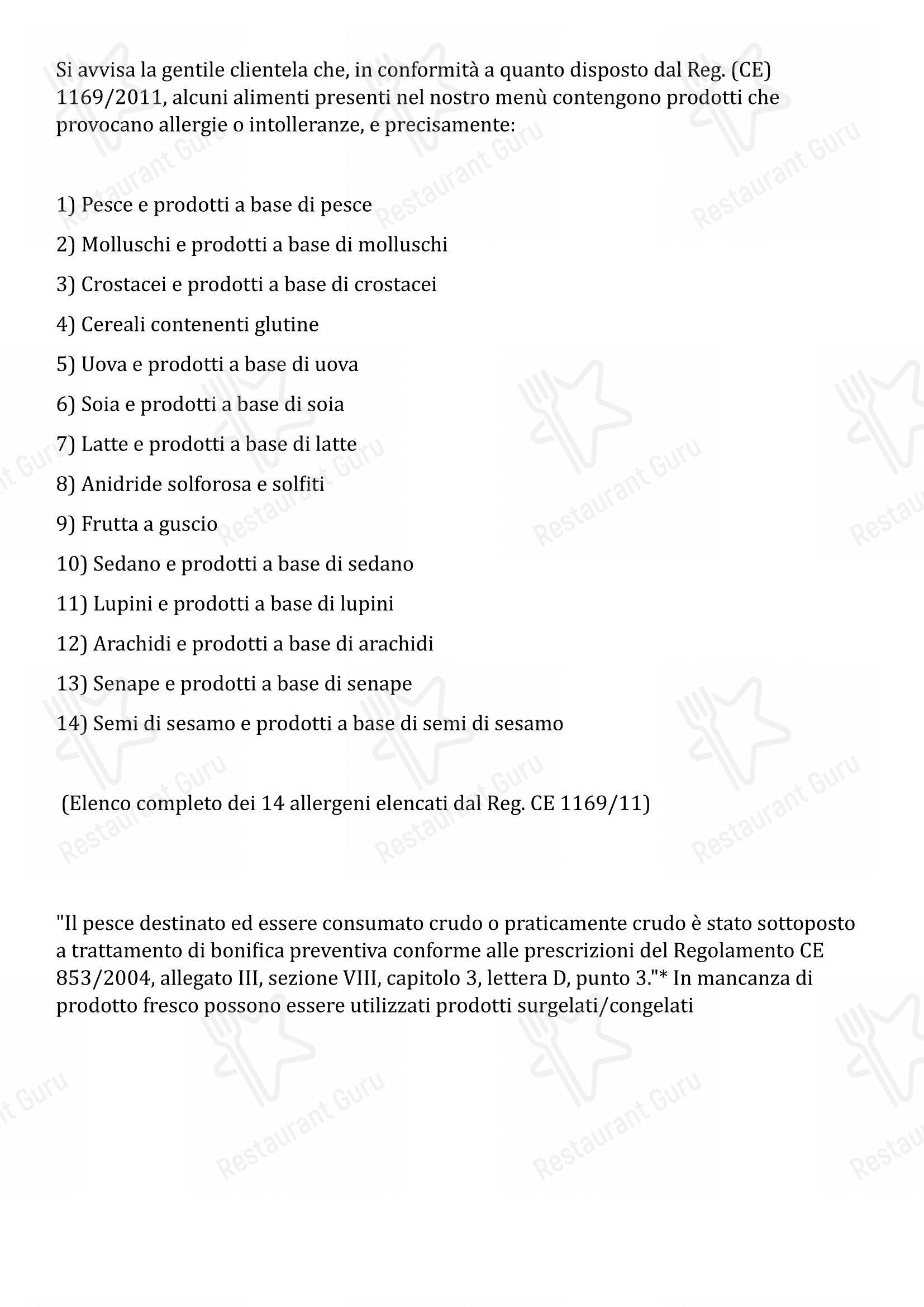 Основное меню per Parioli - Ristorante Romano a Milano ristorante