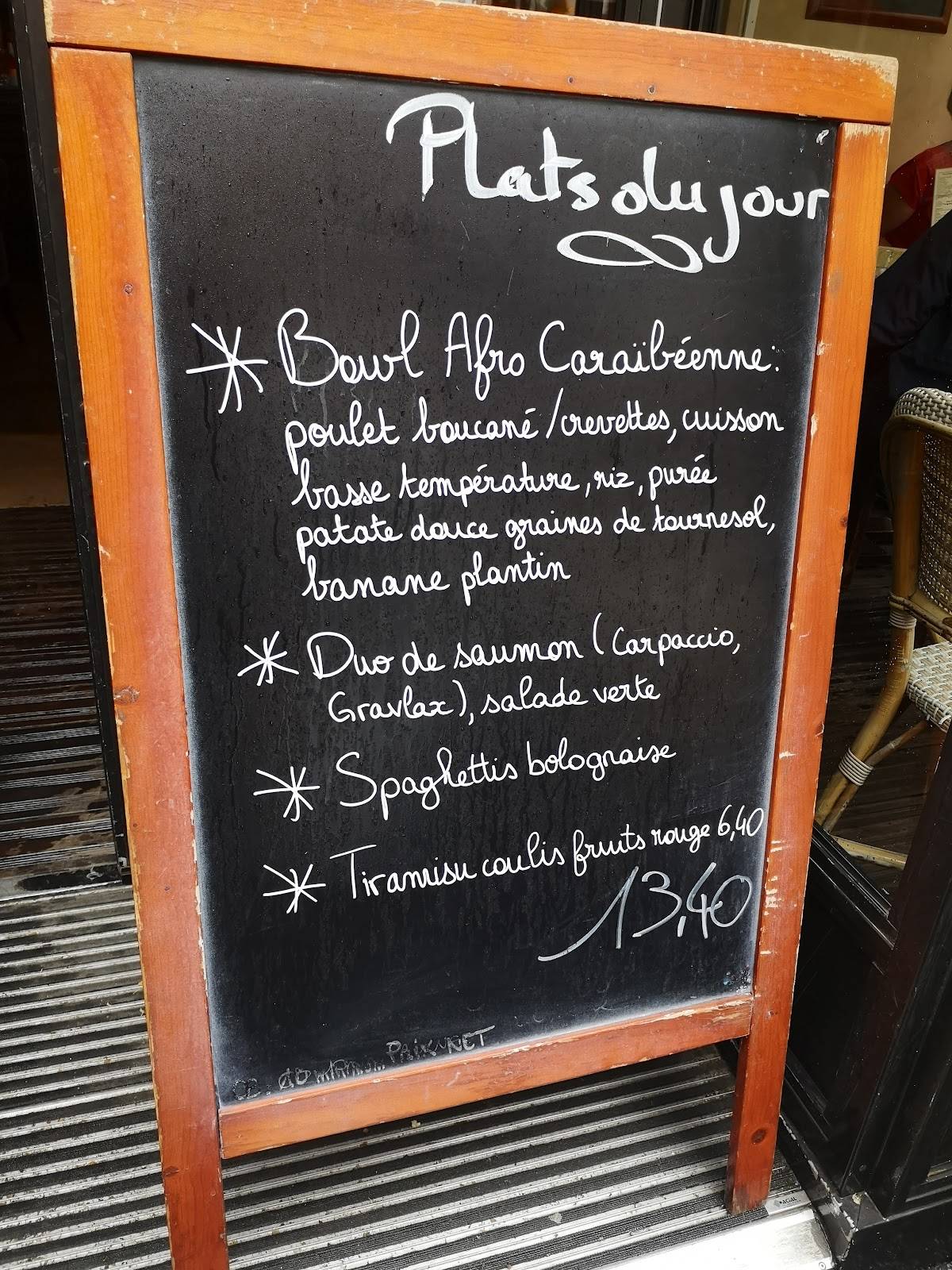 Menu de L'inédit cafe