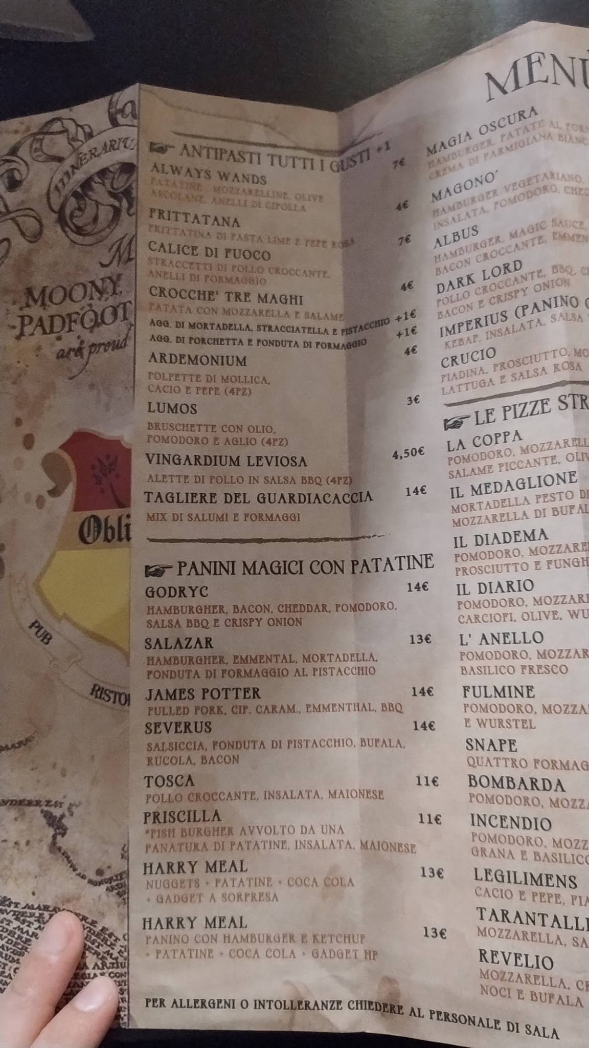 Menu di Oblivion Food and Drink 