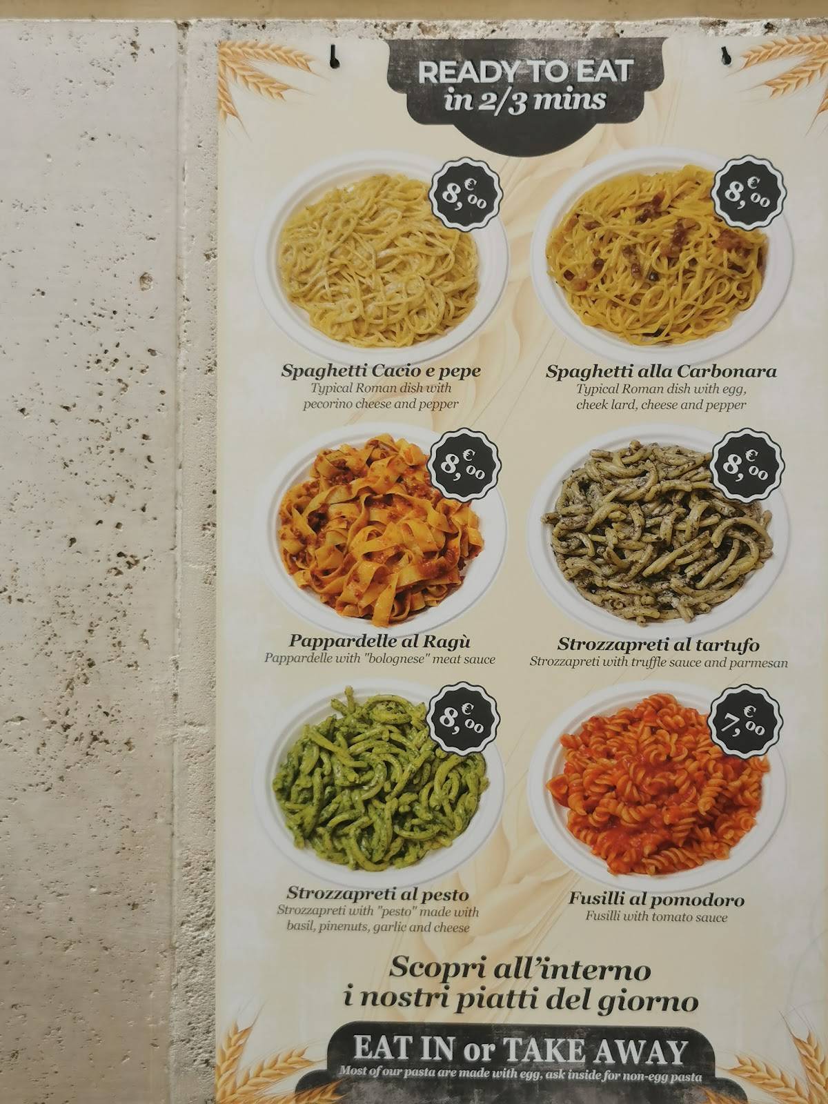 Menu di Pastasciutta 