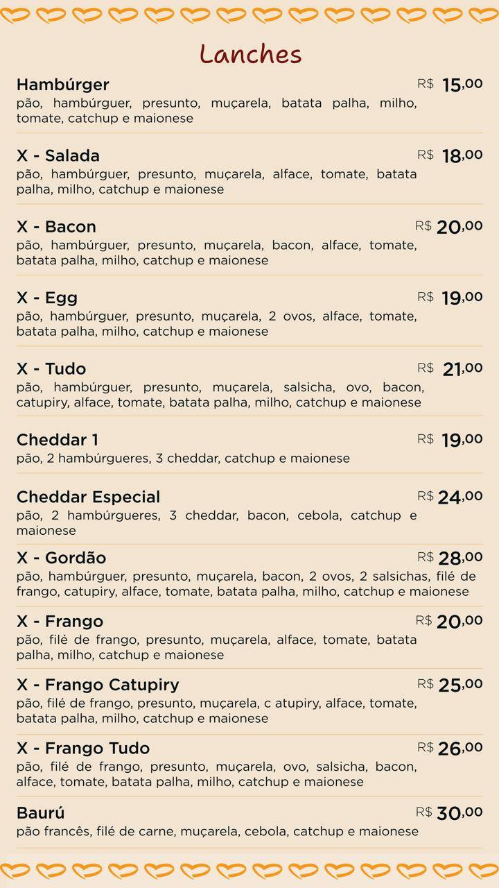Pastelitta cardápio