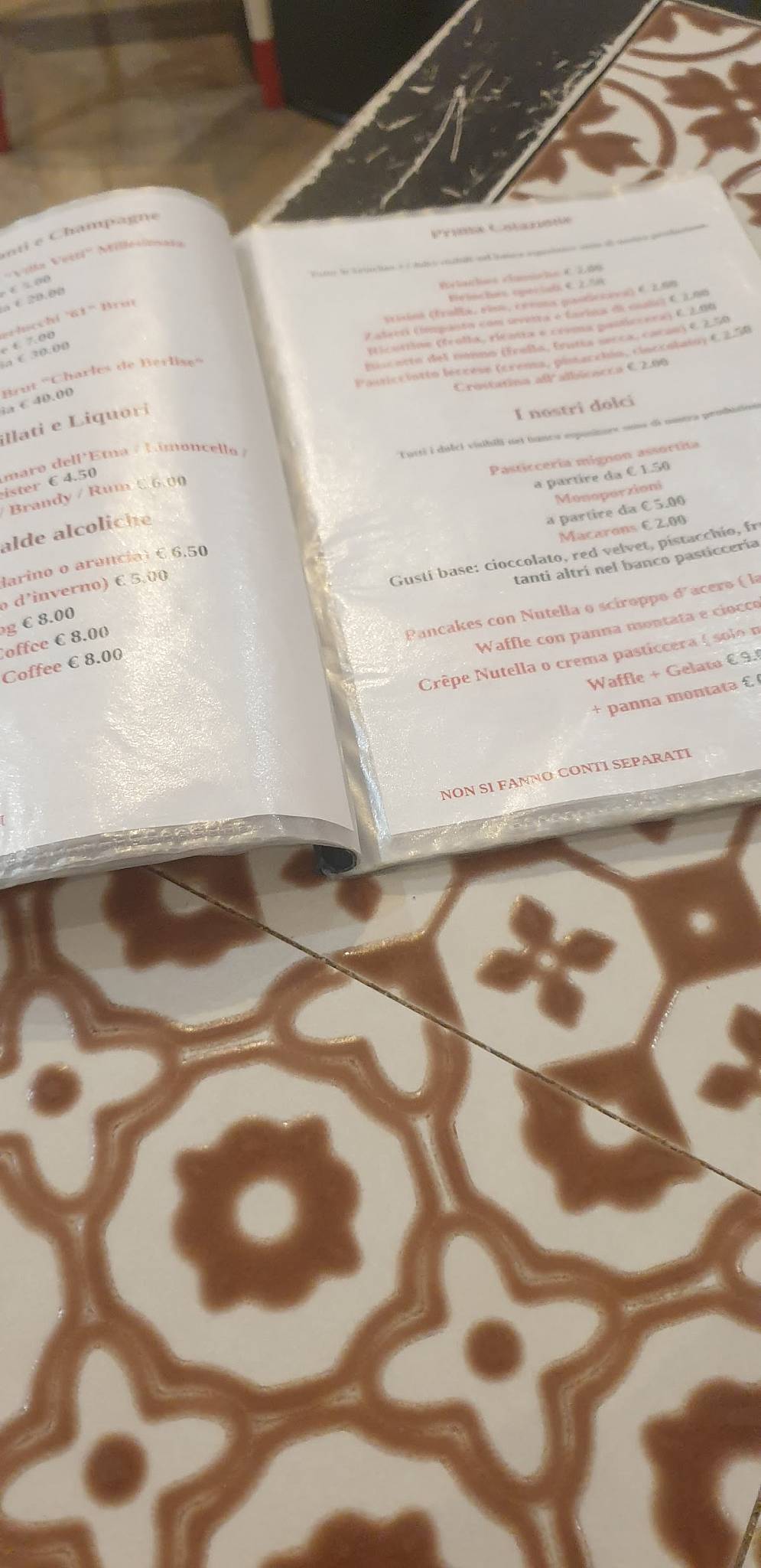 Menu di Pasticceria Caffè Wallner - Gelateria 