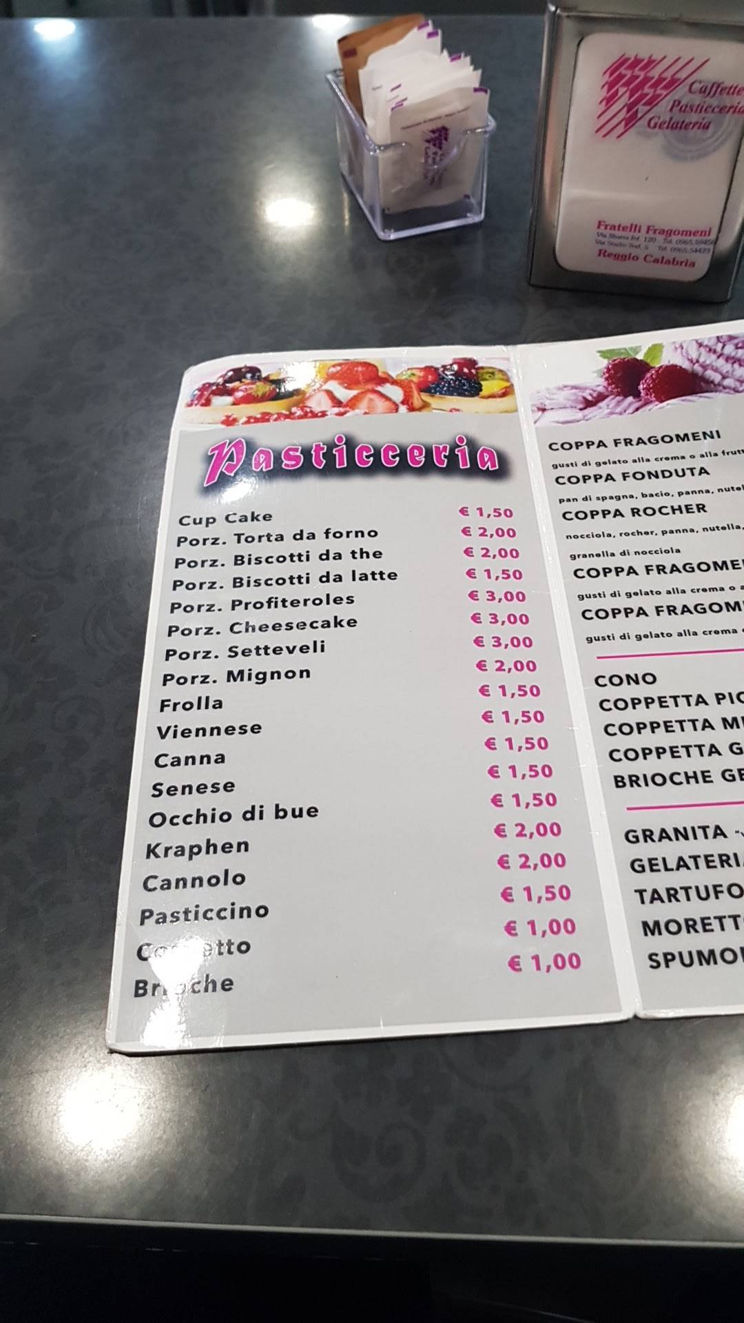 Menu di Fragomeni 